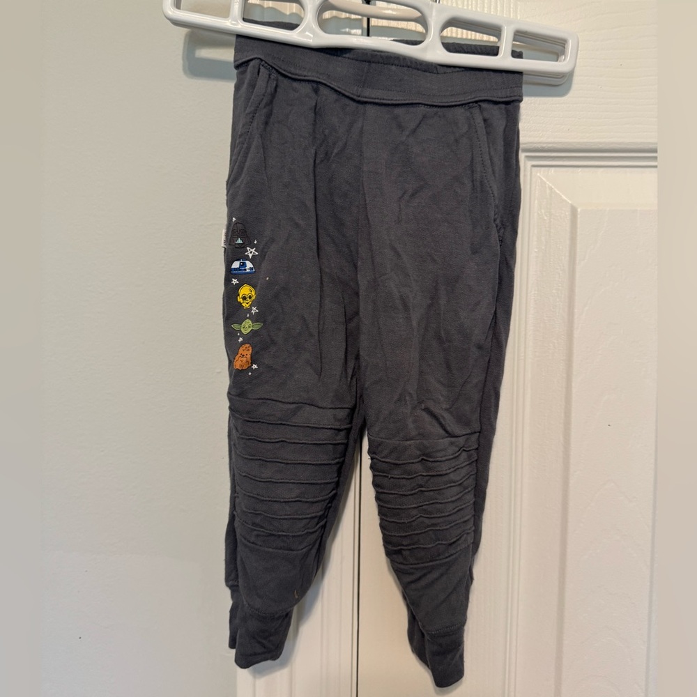 Little Sleepies Bamboo Star Wars Gray Jogger Sweatpants with Elastic Cuffs